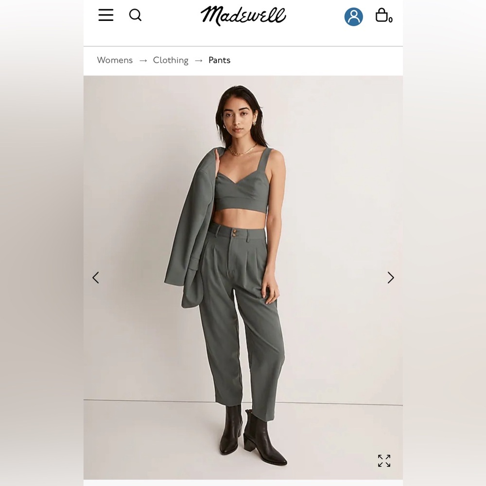 Madewell Ankle & Cropped Pants in Dark Gray